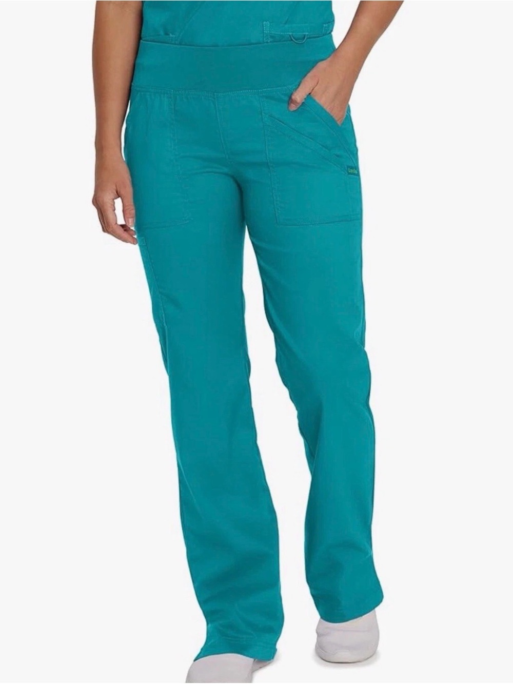 Landau Proflex Modern Fit Comfort Stretch Scrub Pants Teal Petite Size 2X
